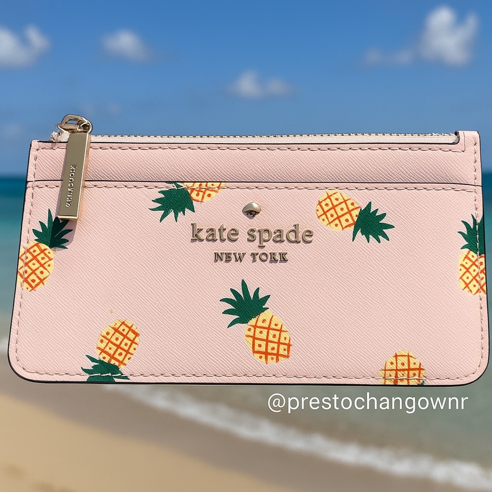 Kate Spade Pink Pineapple Cardholder/wallet NWOT